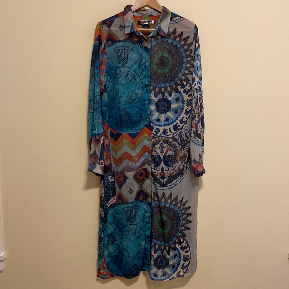 Desigual Multicolor Patterned Swim Coverup